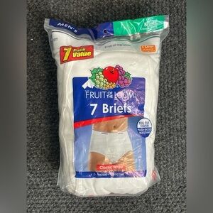 Fruit of the Loom Mens White Briefs 2009 7 pack Tightie Whities NEW Retro XL